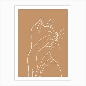 Cat - Boho, Line Art 12 Art Print