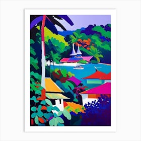 Chumphon Thailand Colourful Painting Tropical Destination Art Print