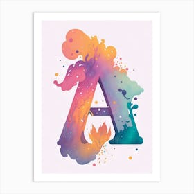 Colorful Letter A Illustration 41 Art Print