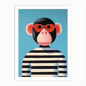 Little Chimpanzee 1 Wearing Sunglasses Art Print