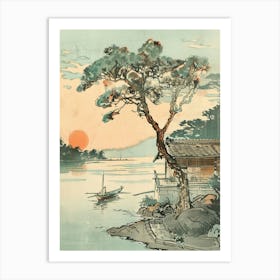 Shizuoka Japan 2 Retro Illustration Art Print