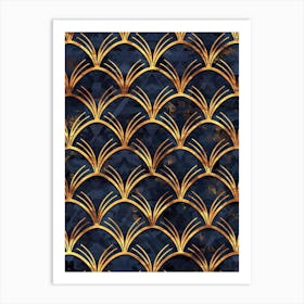 Gold Deco Pattern Art Print