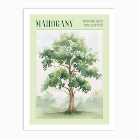 Mahogany Tree Atmospheric Watercolour Painting 2 Poster Art Print