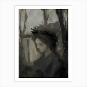 Girl In The Woods Art Print