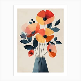 Poppies In A Vase Art Print