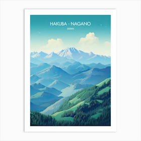 Poster Of Hakuba   Nagano, Japan, Ski Resort Illustration 1 Art Print