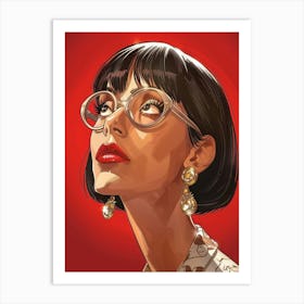 Woman With Glasses 2 Art Print