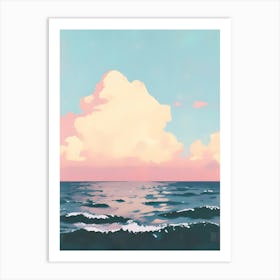 Pink Pastel Cloud Sunset Art Print