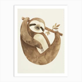 Charming Nursery Kids Animals Sloth 3 Art Print