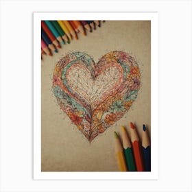 Heart Drawing Art Print