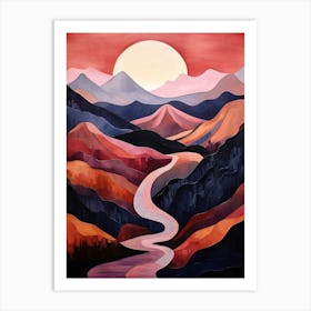 Mountains Abstract Minimalist 7 Art Print