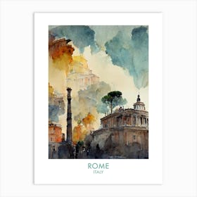 Rome Italy Watercolour Travel Art Print