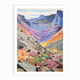 Glyder Fach Wales 2 Colourful Mountain Illustration Art Print