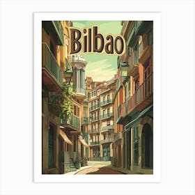 Aihrgdesign A Classic 1960s Travel Poster For Bilbao 2 Art Print