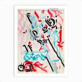 Rhythms In Blue And Red Art Print