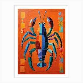 Crab on Orange Art Print