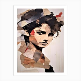 Torn Paper Portrait - Collage Art Print