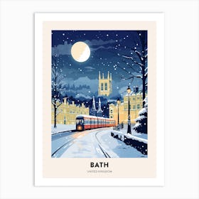 Winter Night  Travel Poster Bath United Kingdom 2 Art Print