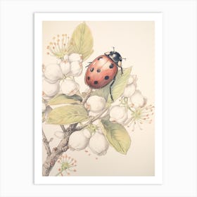 Storybook Animal Watercolour Ladybug 1 Art Print