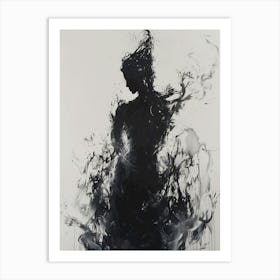 Black Smoke woman Art Print