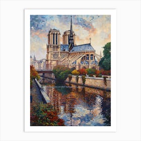 Notre Dame Paris France Paul Signac Style 1 Art Print