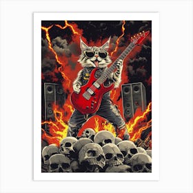 Rock Cat Art Print