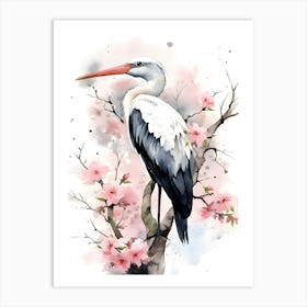 Stork bird Art Print