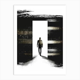 Man Walking Through An Open Door Art Print