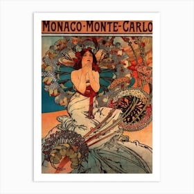 Monaco Monte Carlo, Alphonse Mucha Art Print