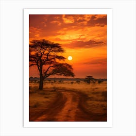 Sunset In The Savannah 3 Art Print