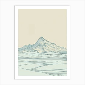 Mount Washington Usa Color Line Drawing (3) Art Print