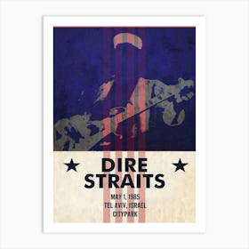 Dire Straits May 1, 1985 Telaviv Israel Citypark Poster Art Print