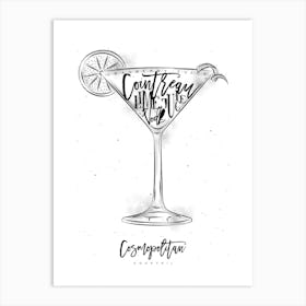 Cosmopolitan Cocktail White  Art Print