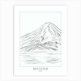 Mount Fuji Japan Line Drawing 5 Poster Art Print