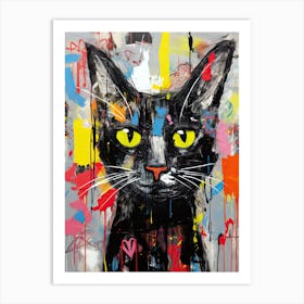 Feline Vandal: Black Cat Art Extravaganza Art Print