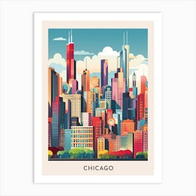 Chicago Colourful Travel Poster 10 Art Print