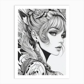 Tattooed Girl Art Print