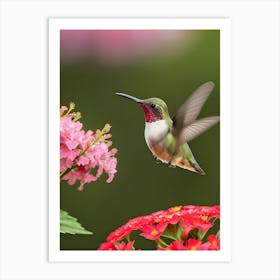 Male Ruby Throated Hummingbird-Reimagined 10 Art Print