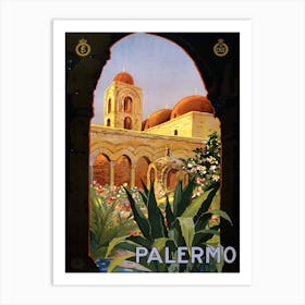 Vintage Palermo Travel Poster, Dawn Hudson Art Print