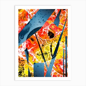 Abstraction Modern Art In Yellow And Blue Art Print