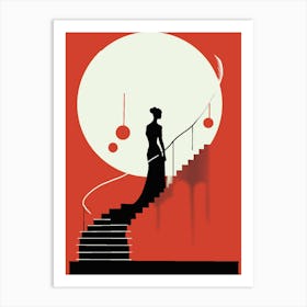 Girl On The Stairs Art Print