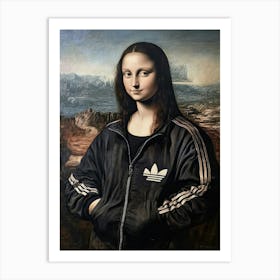 Mona Lisa in Abibas tracksuit Art Print