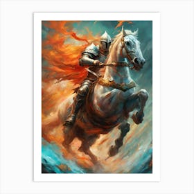 Knight On Horseback 2 Art Print