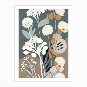 Pearly Everlasting Wildflower Modern Muted Colours 2 Art Print