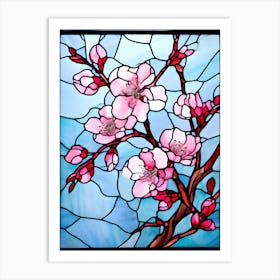 Cherry Blossom Stained Glass 1 Art Print