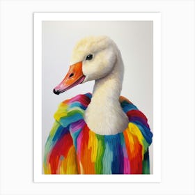 Baby Animal Wearing Sweater Swan 2 Art Print