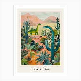 Abstract Dinosaur In The Desert Painting 2 Poster Art Print