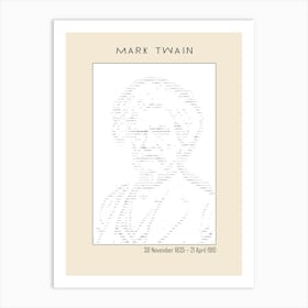 Ascii Art Minimalist – Mark Twain – Ascii Art Art Print