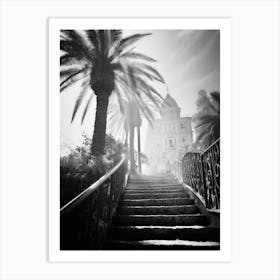 Sanremo, Italy, Black And White Photography 3 Art Print