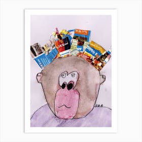 Grumpy Gorilla Is Not Grumpy painted by Little Artist O.D.R Art Print